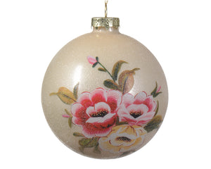 Pearl bauble with floral detail