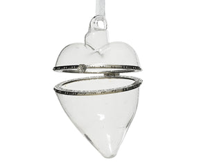 Glass heart hanging decoration