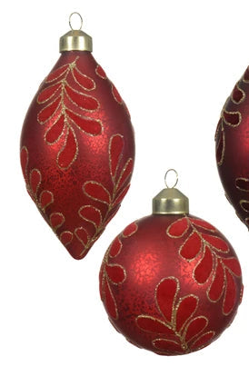 Colour glass bauble with lead design