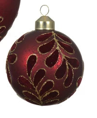 Colour glass bauble with lead design