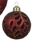 Colour glass bauble with lead design