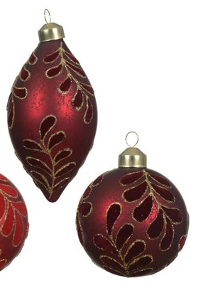 Colour glass bauble with lead design