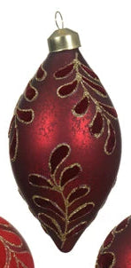 Colour glass bauble with lead design