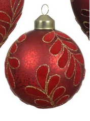 Colour glass bauble with lead design