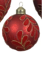 Colour glass bauble with lead design
