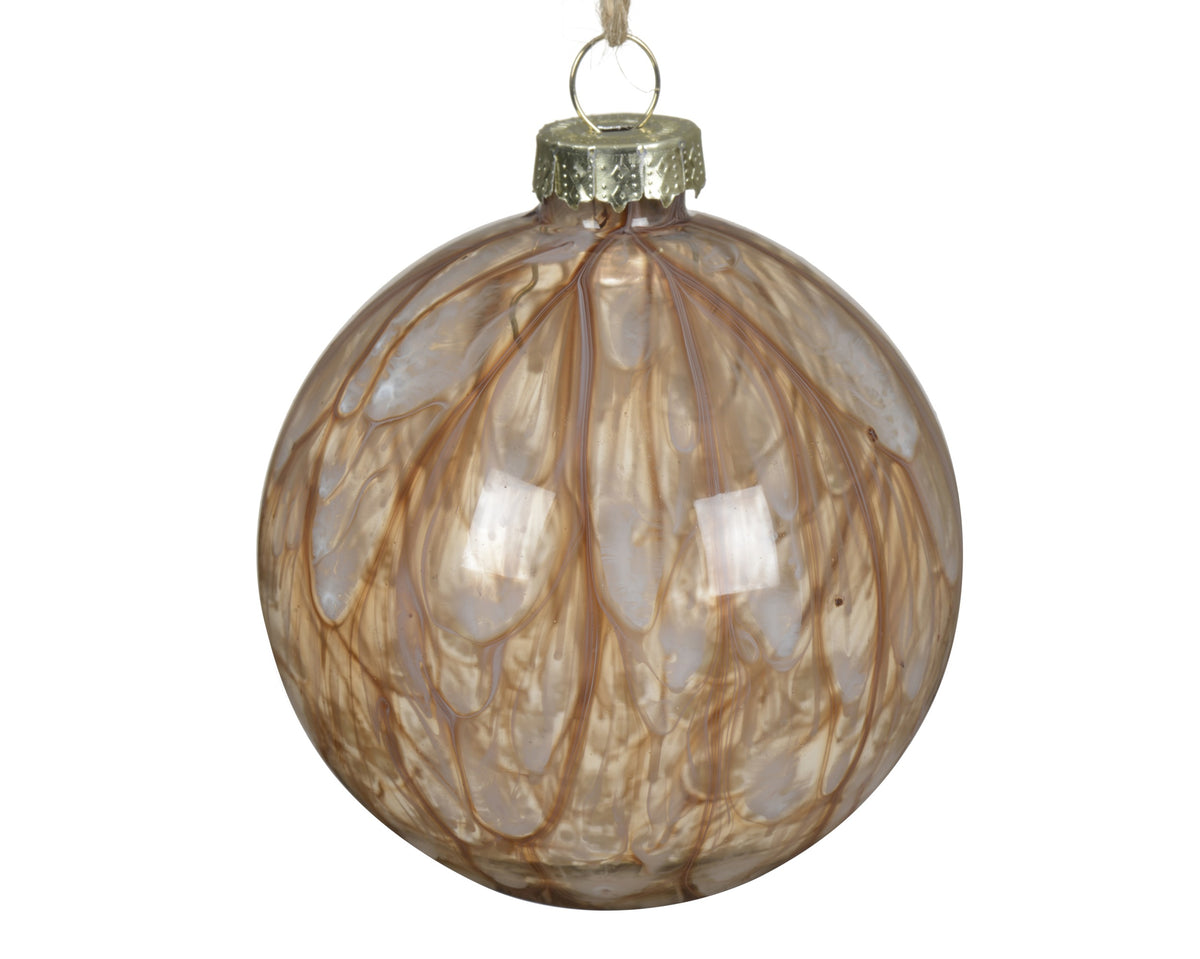 Marble effect glass bauble