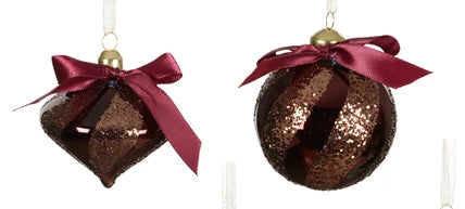 Bauble Glass Gold Decoration 4 designs