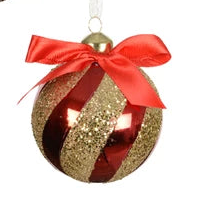 Bauble Glass Gold Decoration 4 designs