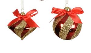 Bauble Glass Gold Decoration 4 designs