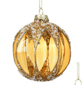 Amber/pink beaded glass baubles