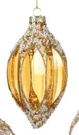 Amber/pink beaded glass baubles