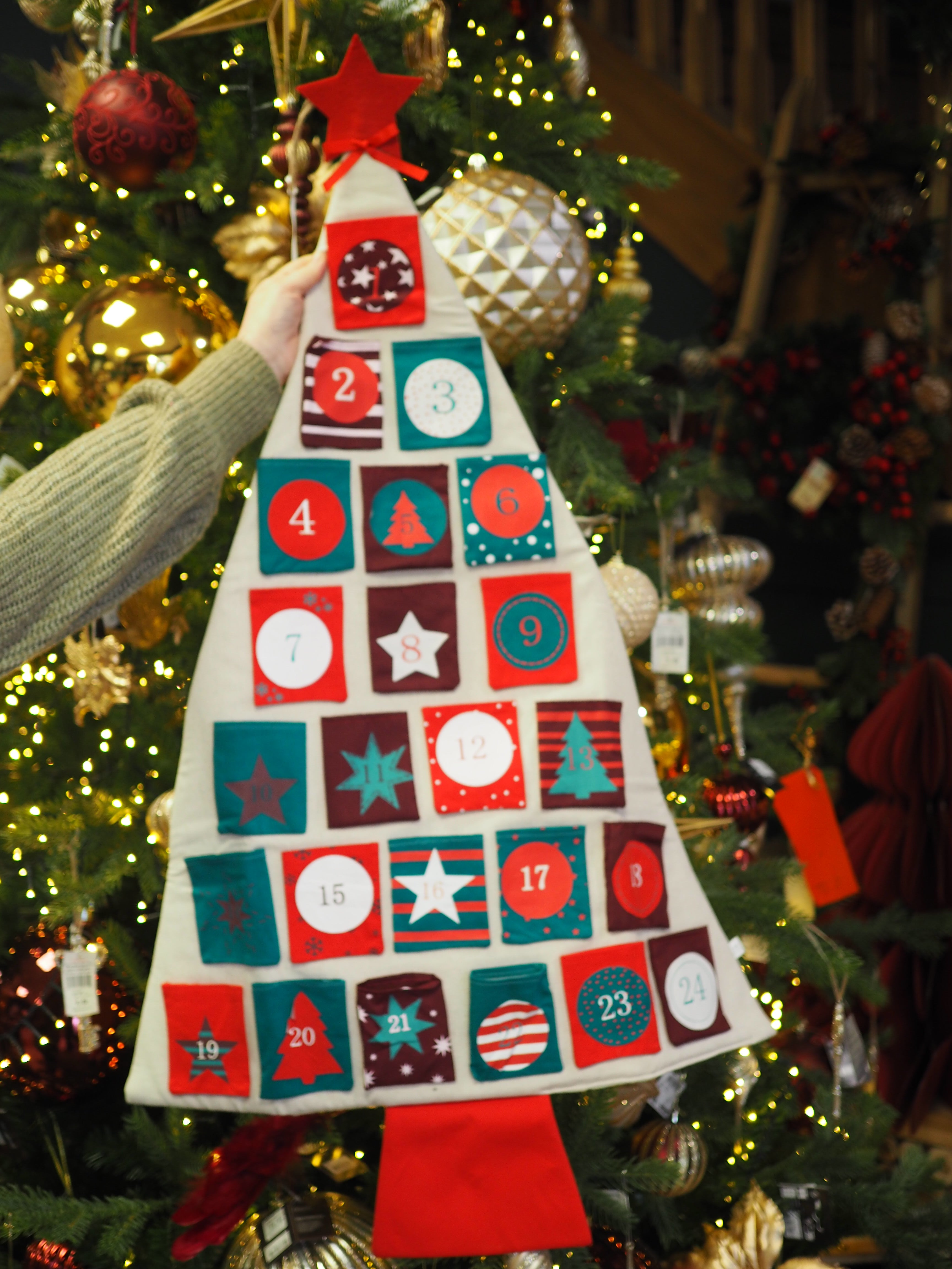Fabric Christmas tree advent calendar