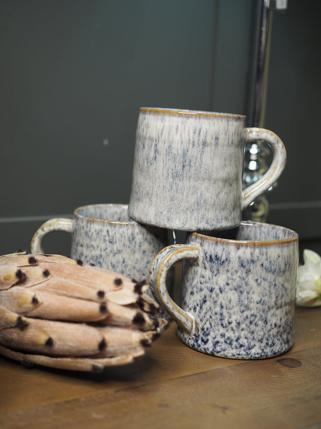 Blue Speckled Stoneware Mug