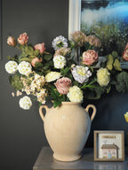 Terracotta rustic handled vase