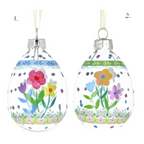 Pastel flowers and dots clear glass egg hanging decs (2 Styles)