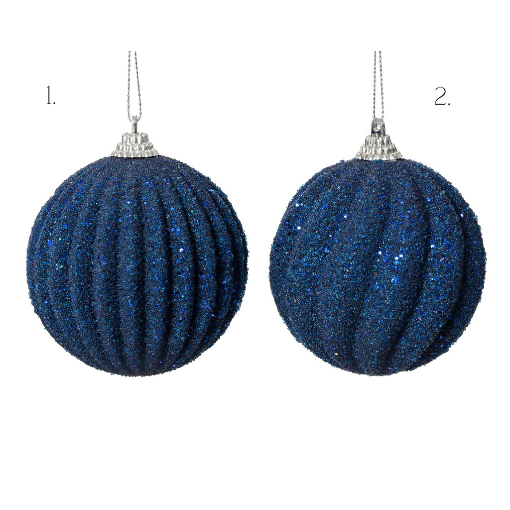 Midnight blue glitter foam bauble (2 styles)
