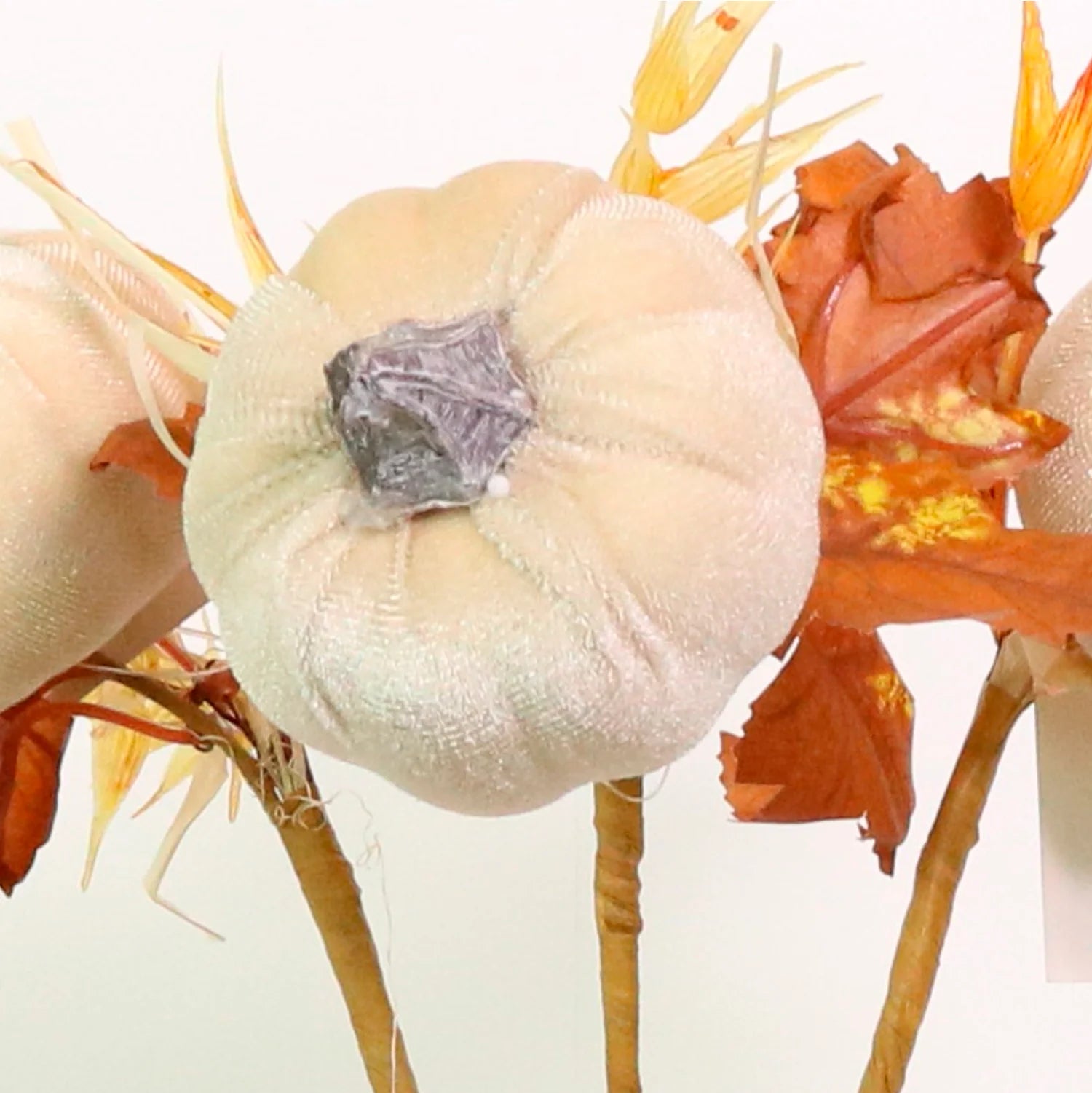 Cream velvet pumpkin pick
