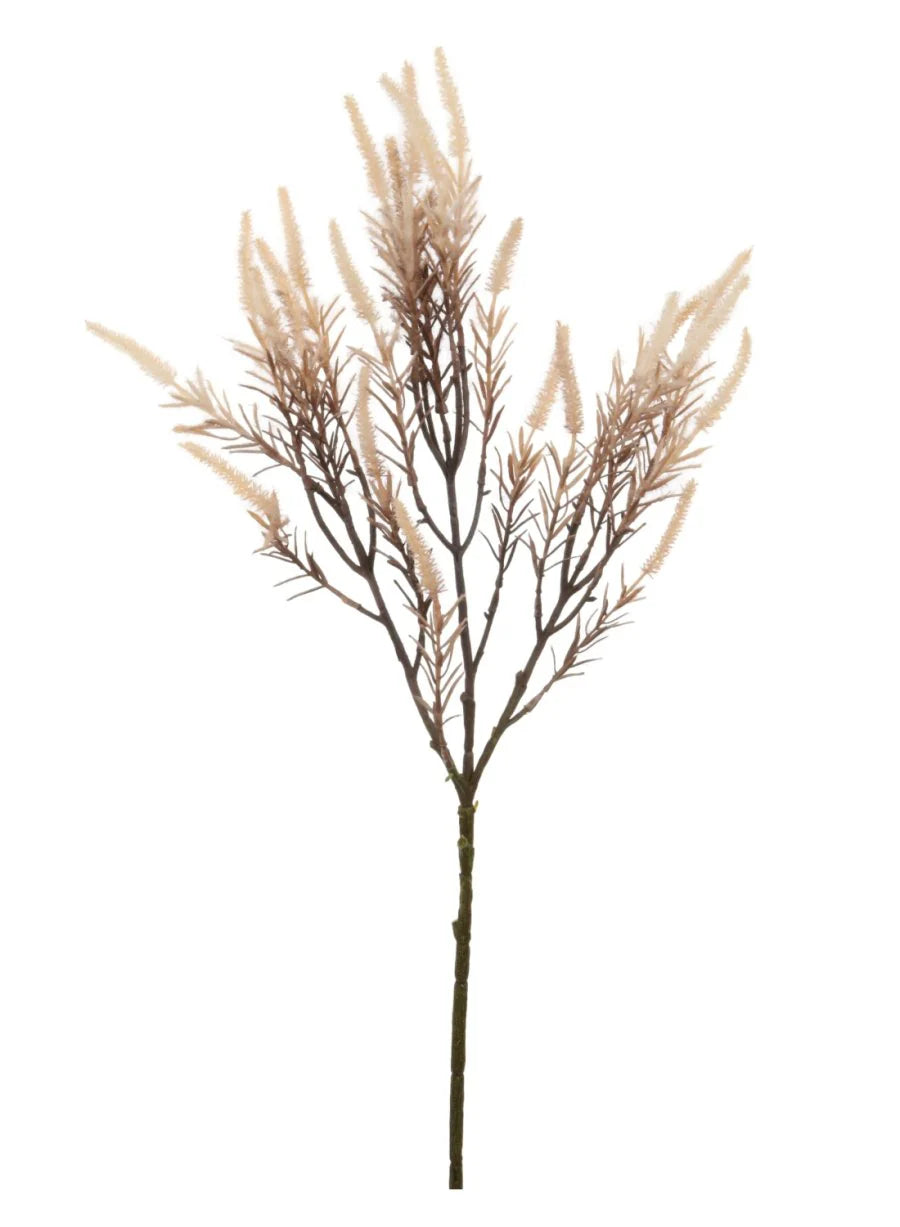 Tall flocked cream Veronica spray