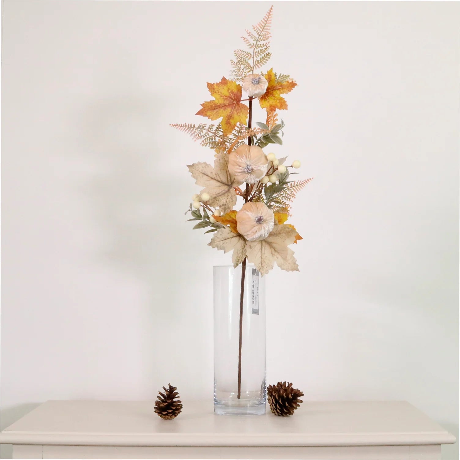 Cream velvet pumpkin autumn spray