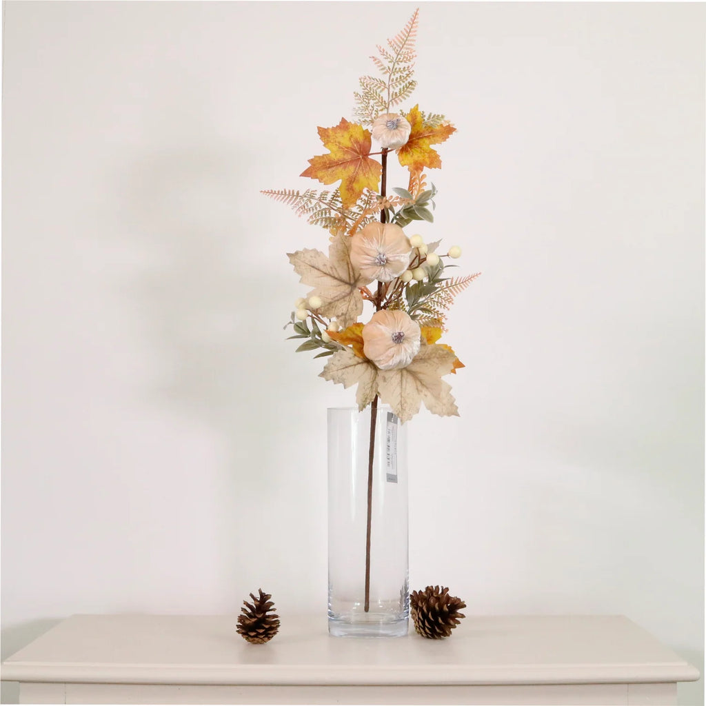 Cream velvet pumpkin autumn spray