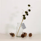 Mini dark green velvet pumpkin spray