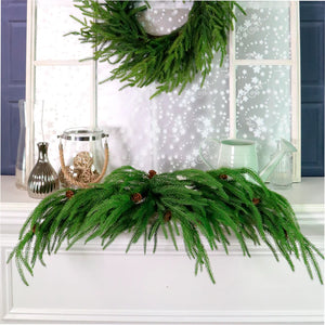 Real touch weeping Norfolk Pine swag