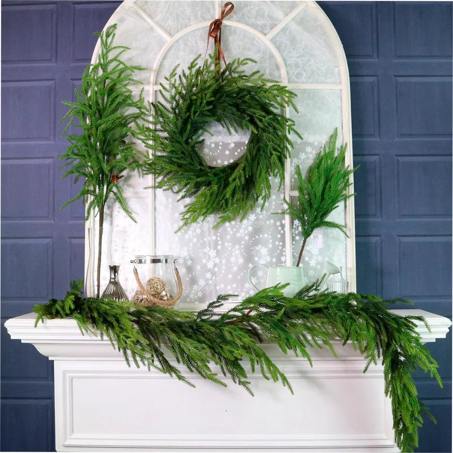 Real touch Norfolk pine garland