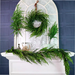 Real touch Norfolk pine garland
