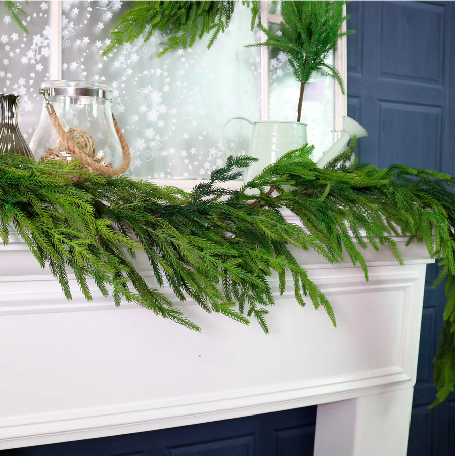 Real touch Norfolk pine garland