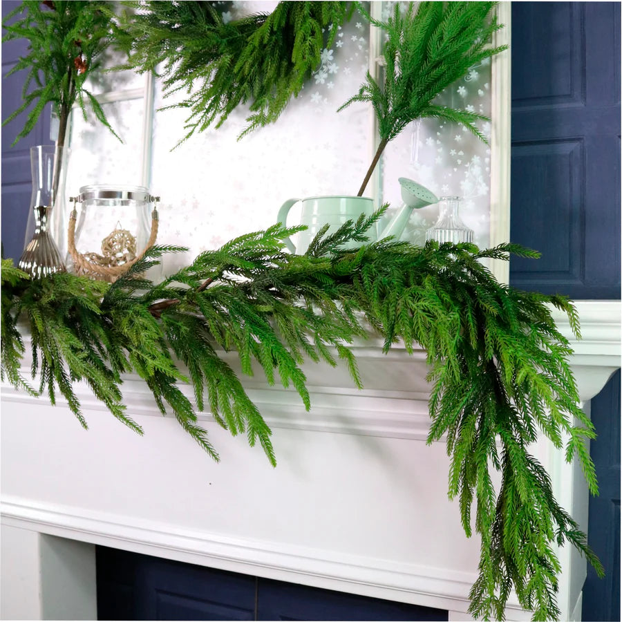 Real touch Norfolk pine garland