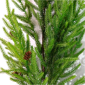 Natural green real touch Norfolk pine spray (100cm)