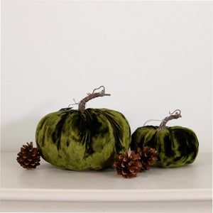 Dark green velvet pumpkin