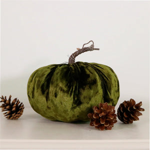 Dark green velvet pumpkin large