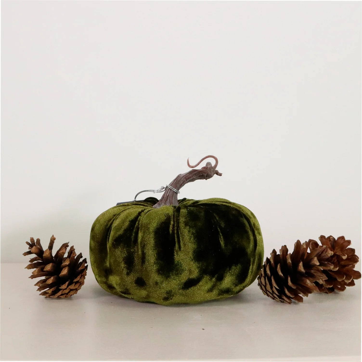 Dark green velvet pumpkin