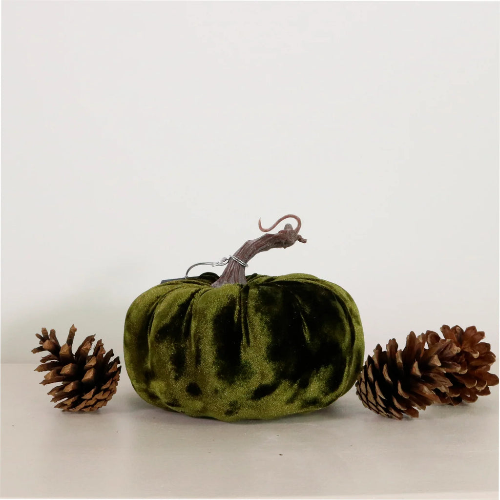 Dark green velvet pumpkin