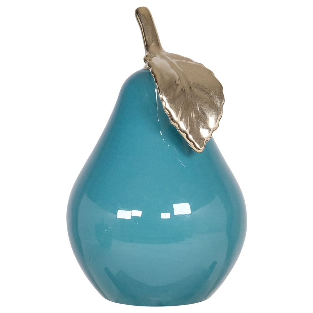 Glossy teal pear