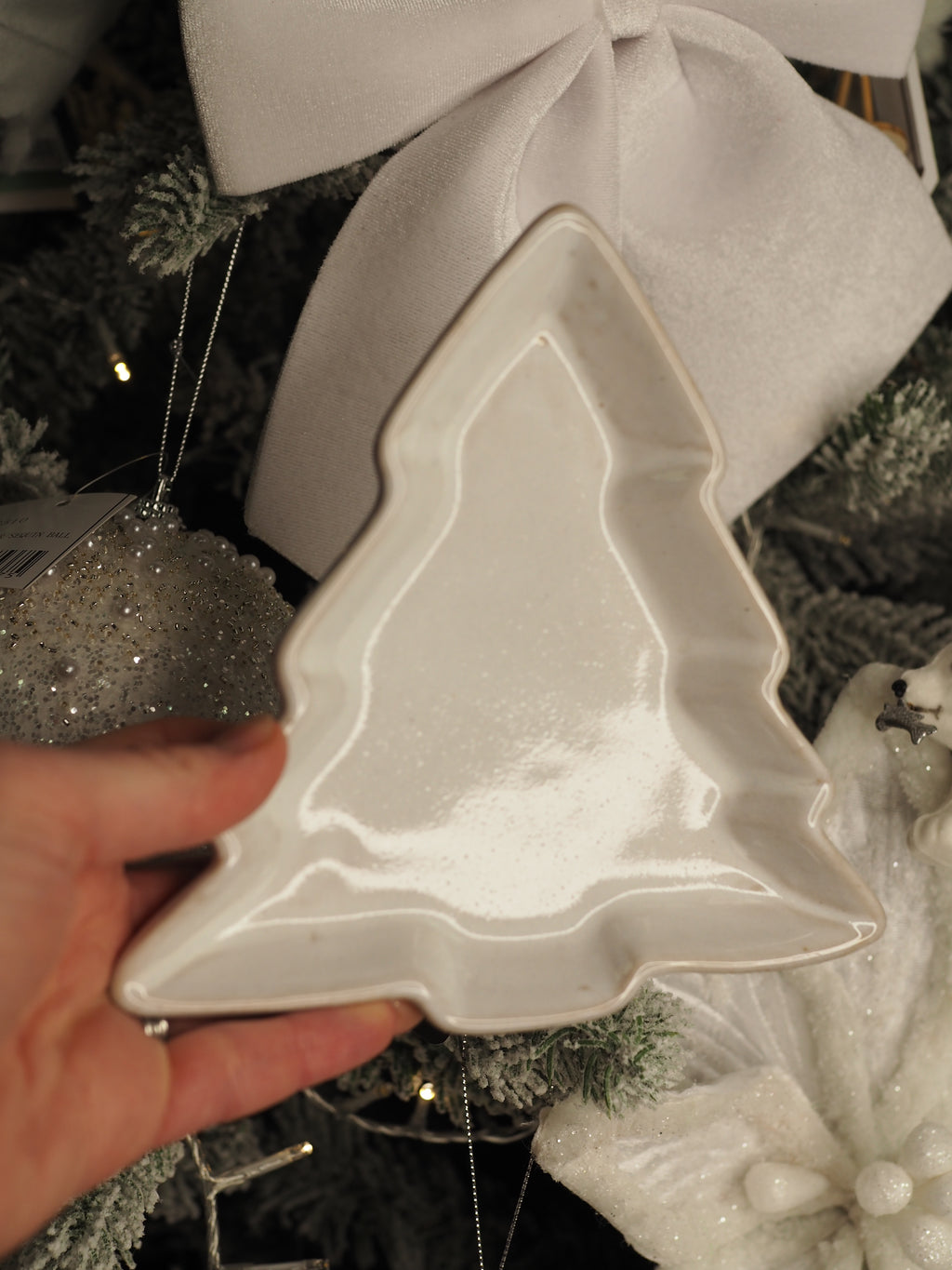 Christmas tree glazed ceramic plate