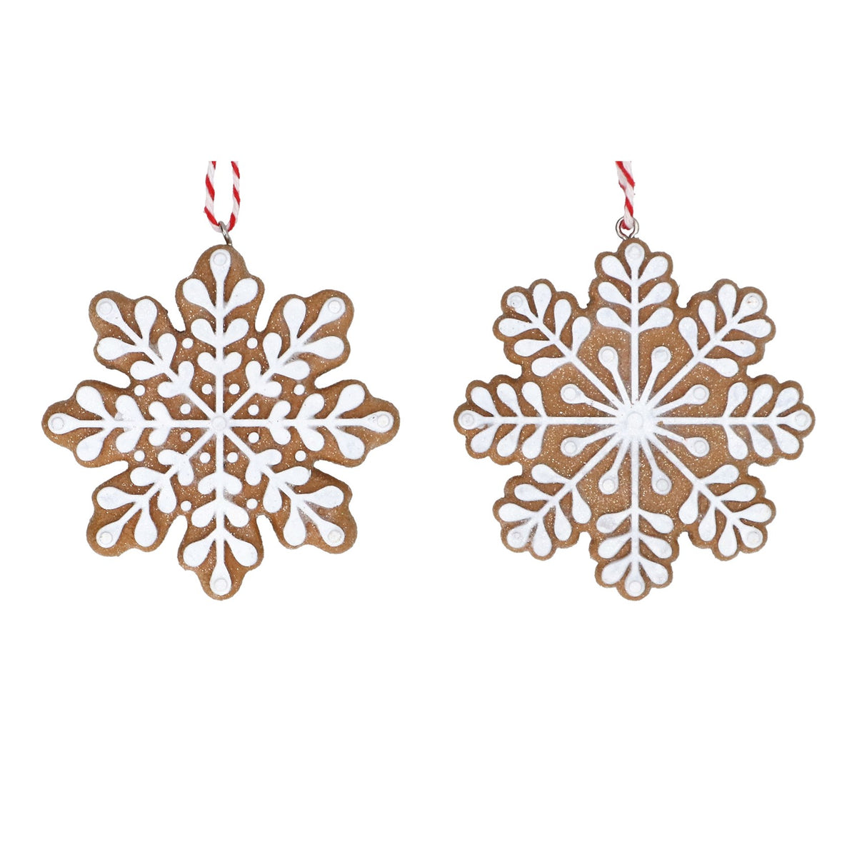 Gingerbread snowflake hanging decs