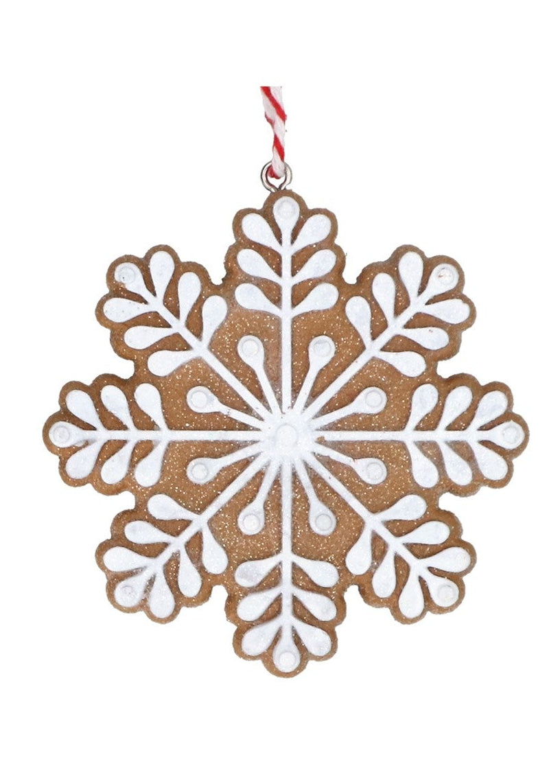 Gingerbread snowflake hanging decs