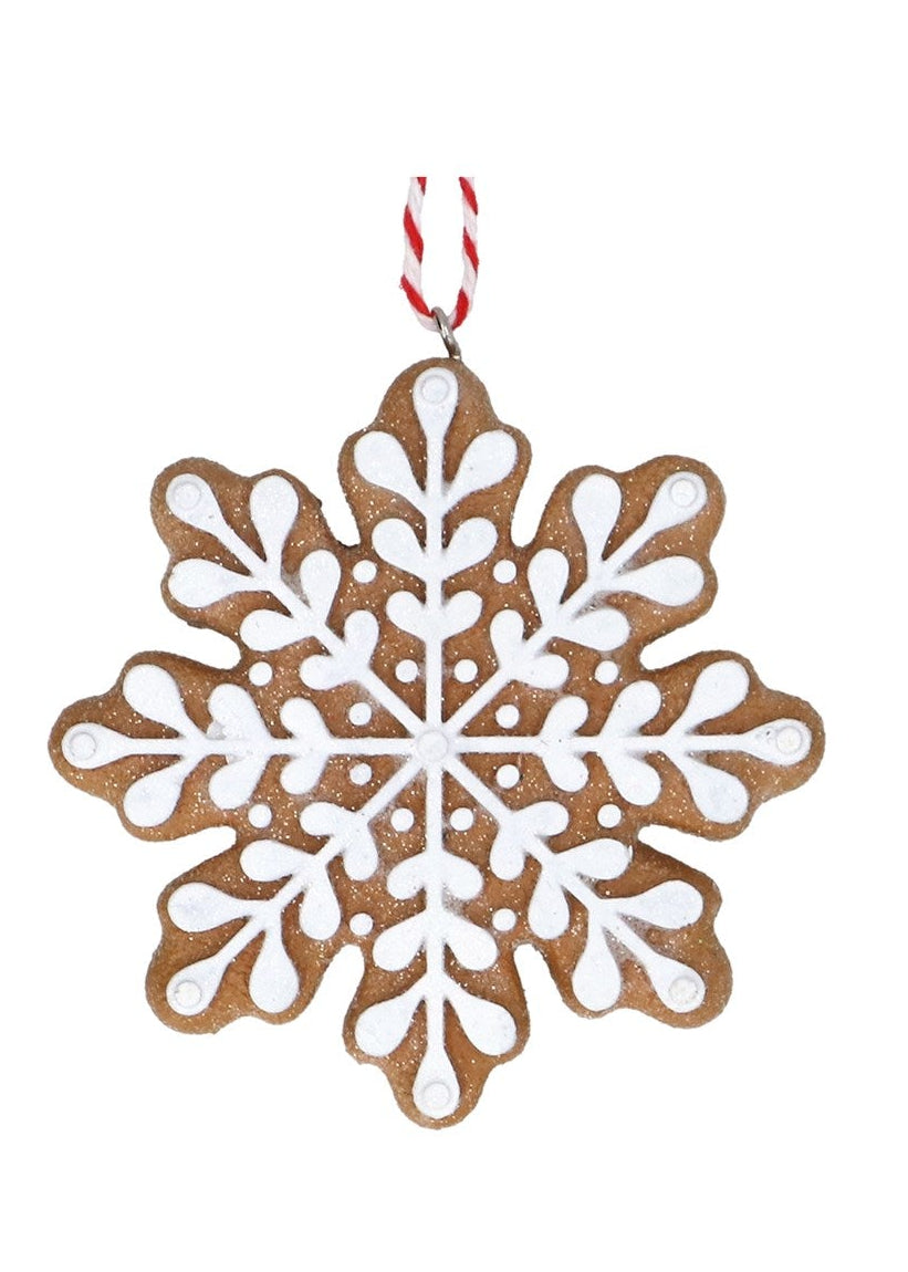Gingerbread snowflake hanging decs
