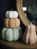 Pale orange tall ceramic pumpkin (Small)