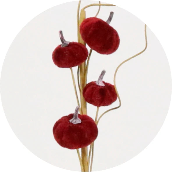 Mini burgundy velvet pumpkin spray