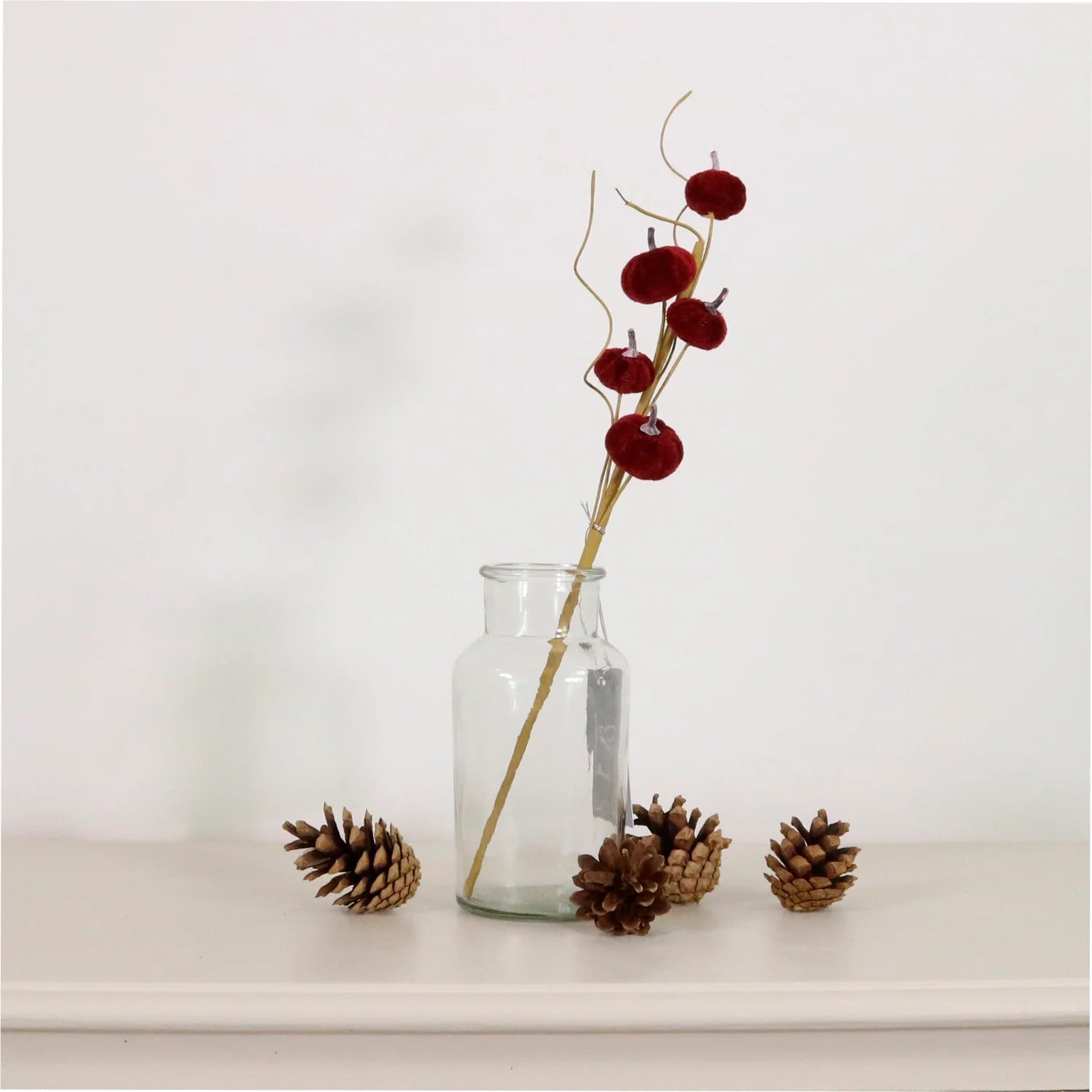 Mini burgundy velvet pumpkin spray