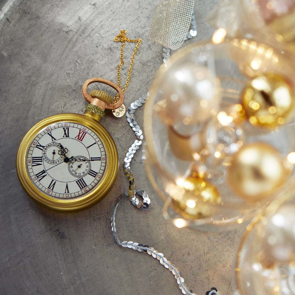 Gold pocket watch hanging decoration