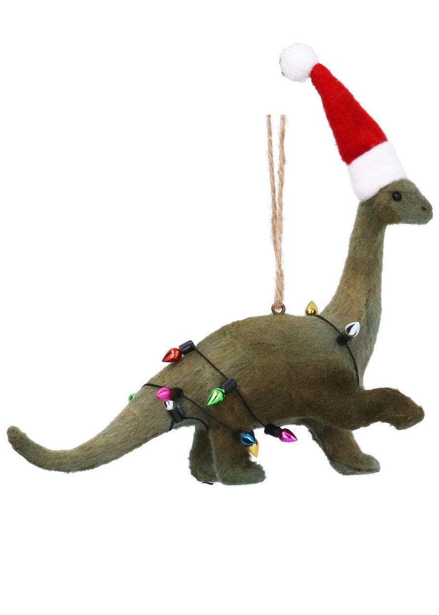 Dinosaur with Christmas lights dec
