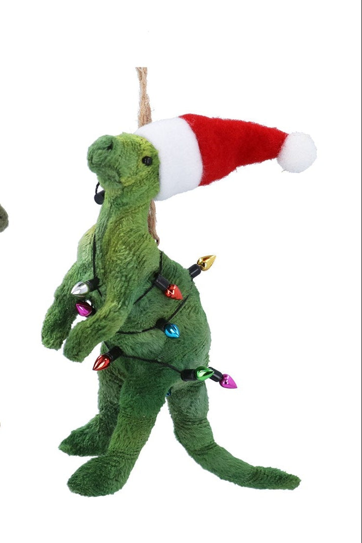 Dinosaur with Christmas lights dec