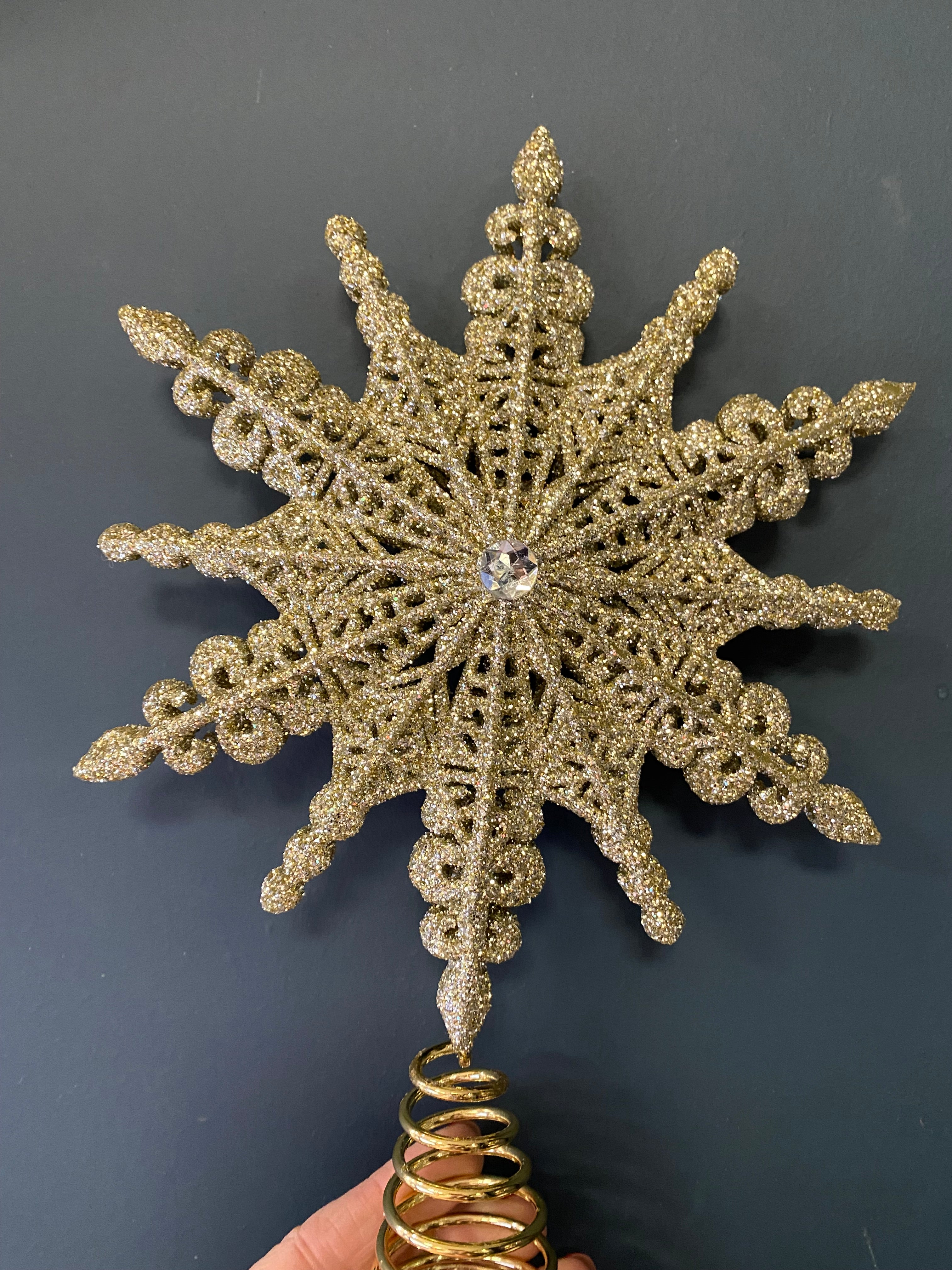 Champagne gold star tree topper