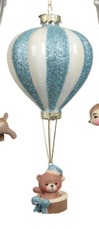 New baby hot air balloon glass hanging decoration
