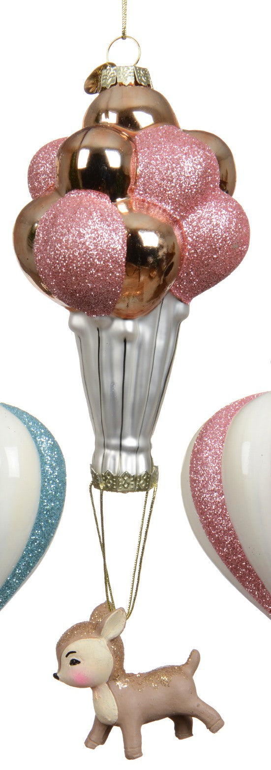 New baby hot air balloon glass hanging decoration