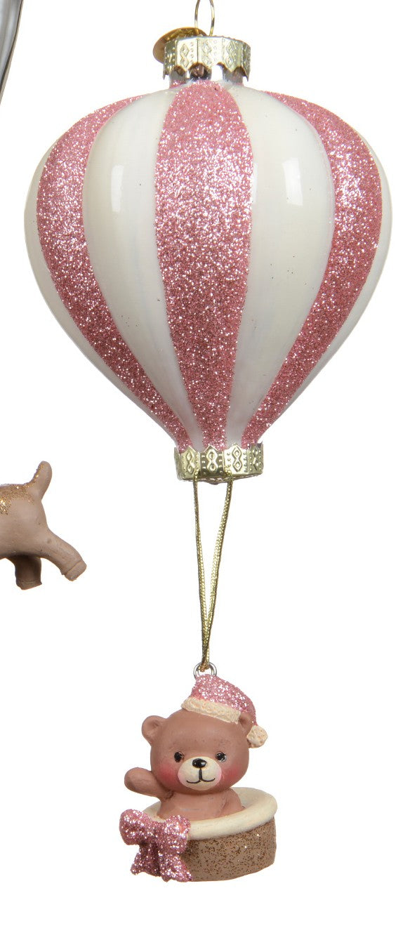 New baby hot air balloon glass hanging decoration